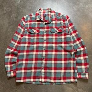 Men’s Patagonia Plaid Organic Cotton Flannel Shirt Sz Medium